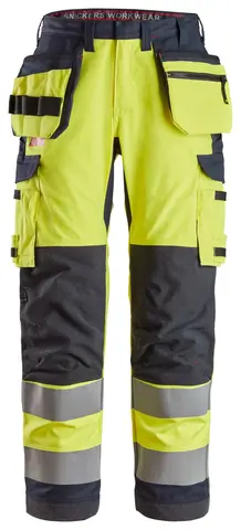 Flammehemmende Arbeidsbukse med hylsterlommer og like lårlommer, High-Vis klasse 2
