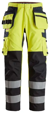 Flammehemmende Arbeidsbukse med leggforsterkning og hylsterlommer, High-Vis klasse 2
