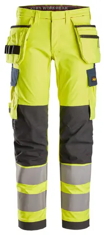 Flammehemmende Arbeidsbukse med stretch og hylsterlommer, High-Vis klasse 2