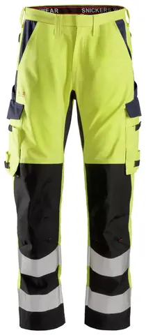 Flammehemmende Arbeidsbukse med leggforsterkning, High-Vis klasse 2
