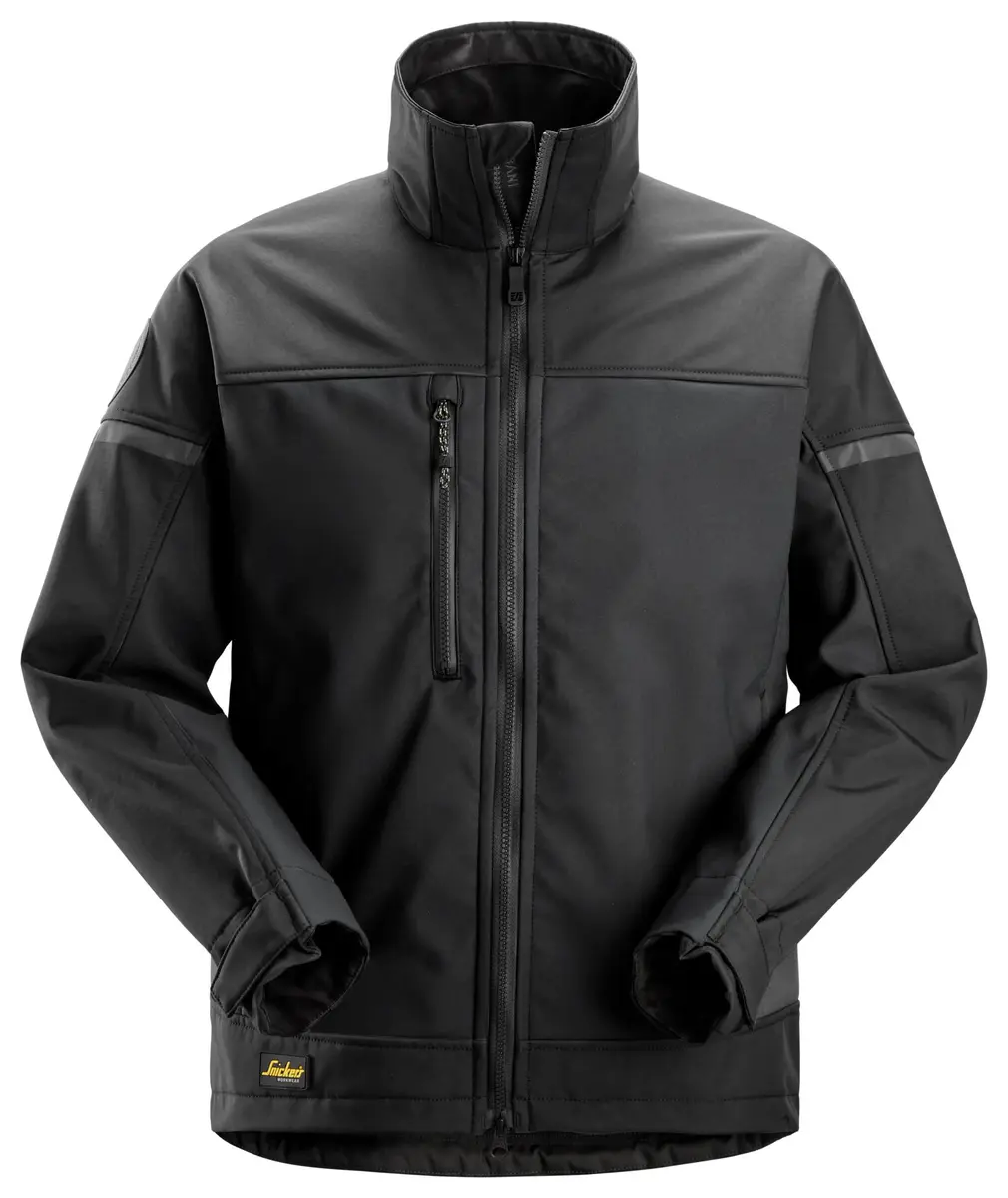 Snickers 1216 Softshelljakke med stretch i Svart/Svart
