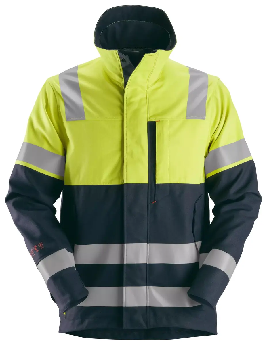 Snickers 1560 Flammehemmende Jakke, High-Vis klasse 1 i Vis gul