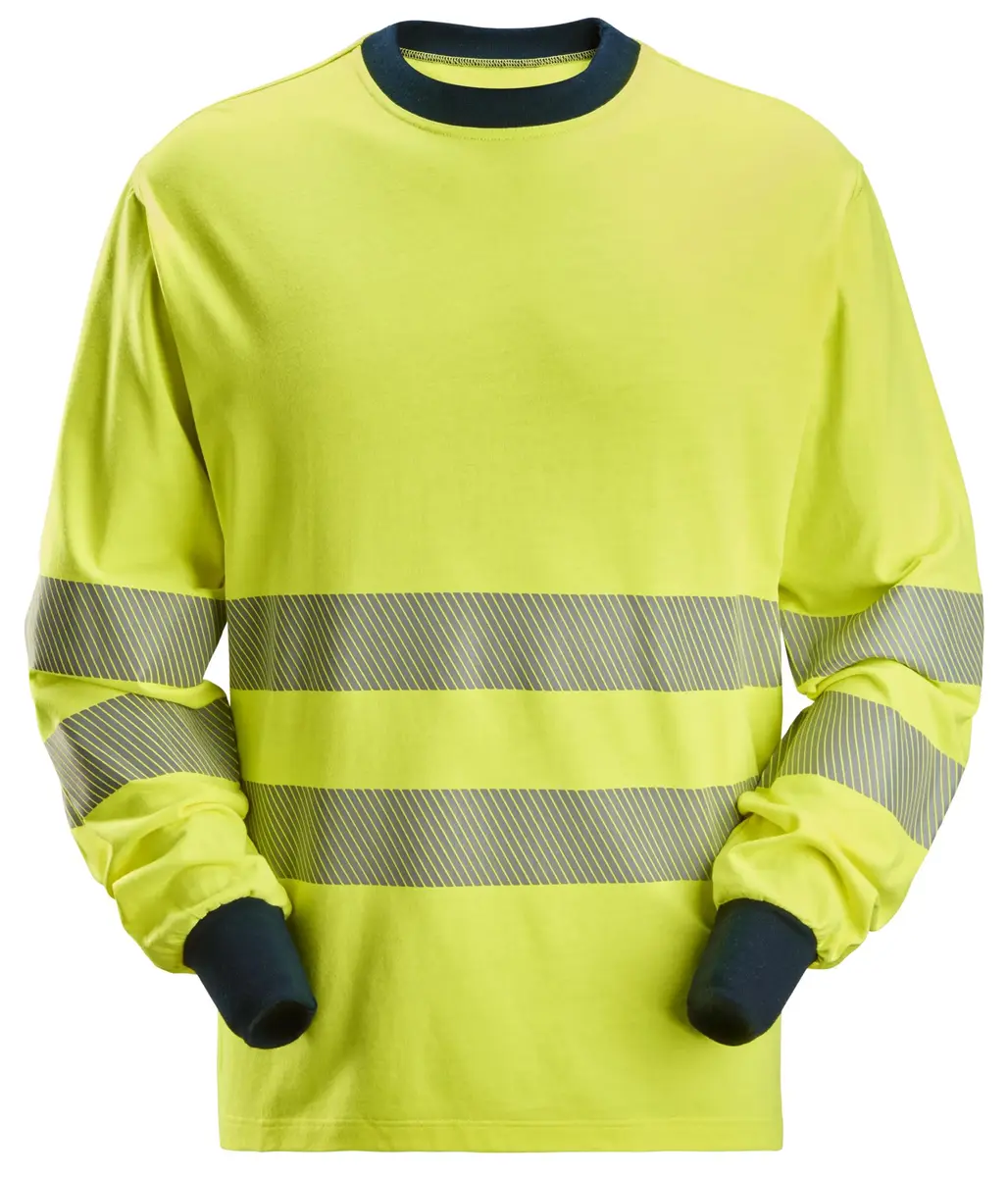 Snickers 2461 Flammehemmende Trøye, High-Vis klasse 3 i Vis gul/Marineblå