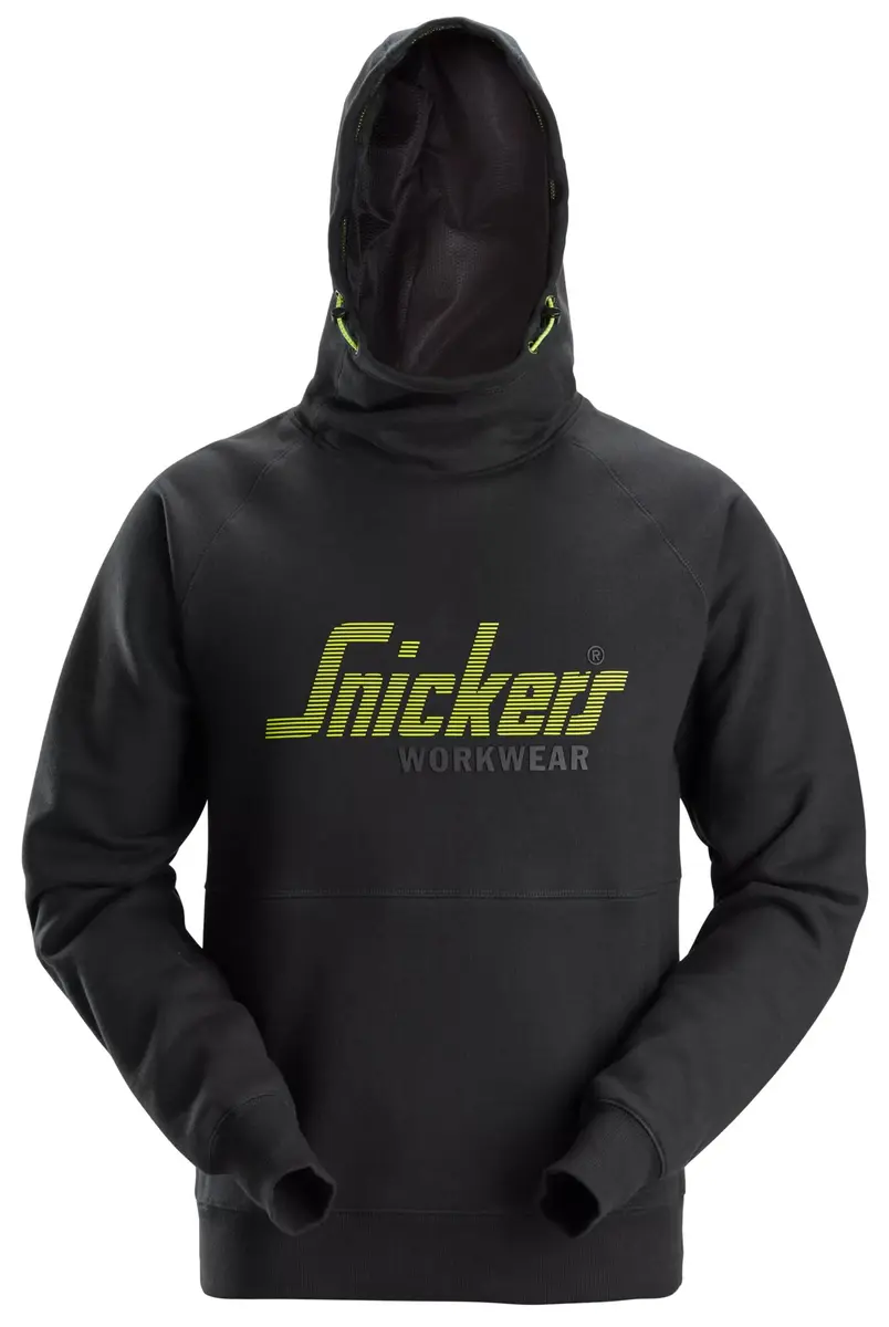 Snickers 2845 Hettegenser med logo i Svart