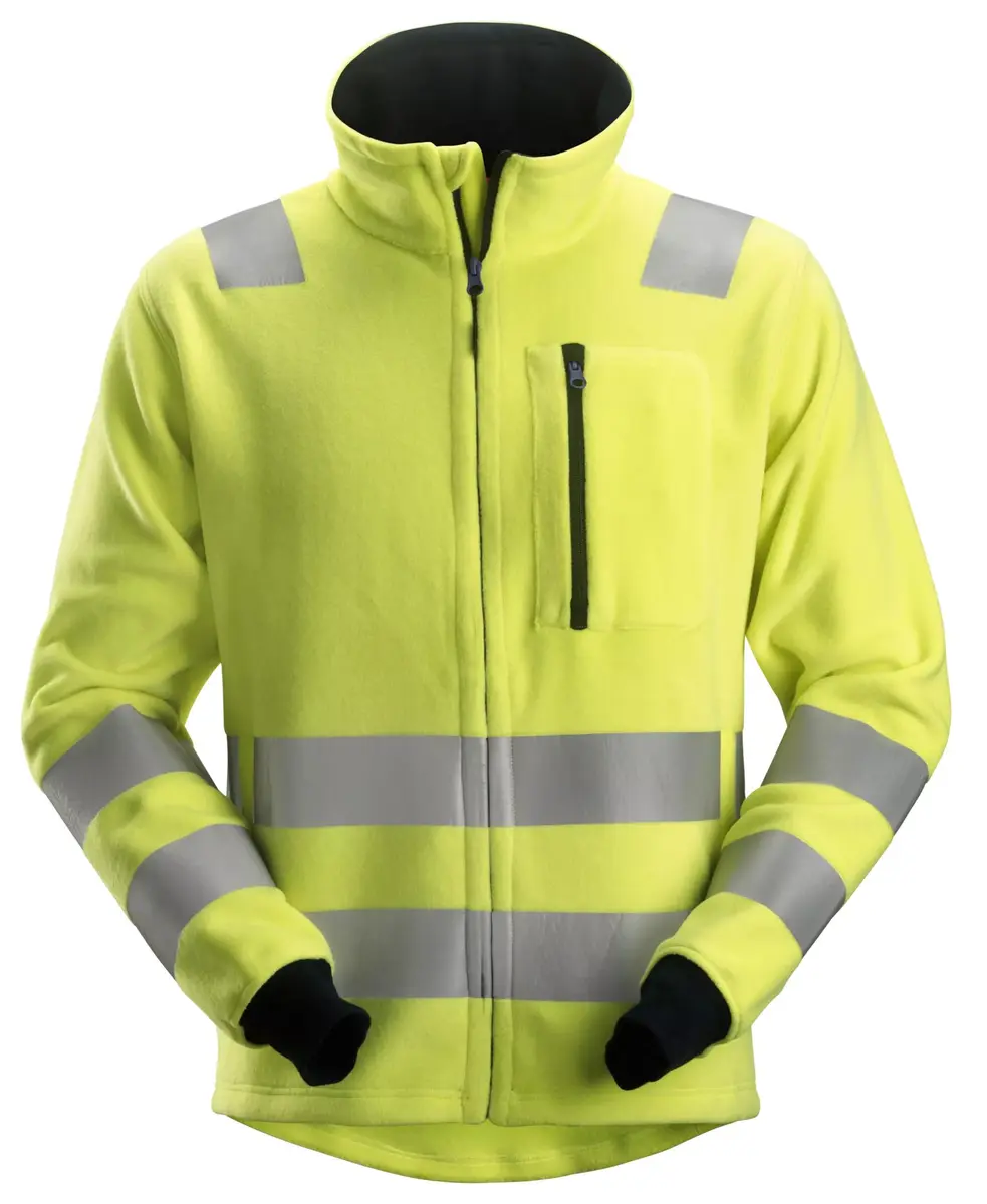 Snickers 2860 Flammehemmende Fleecejakke, High-Vis klasse 3 i Vis gult