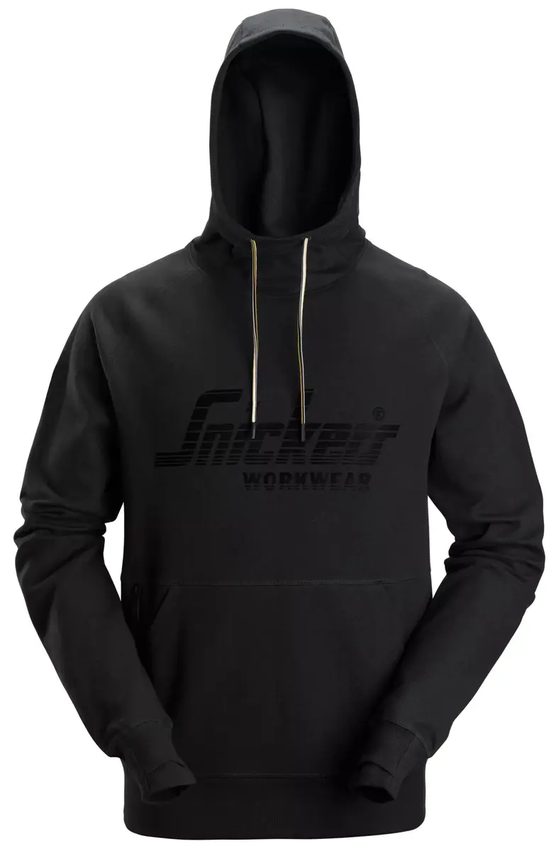 Snickers 2894 Hettegenser med logo i Svart