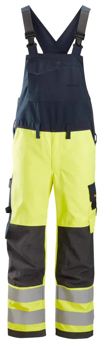 Snickers 6060 Flammehemmende Snekkerbukse, High-Vis klasse 2 i Vis gul/Marineblå