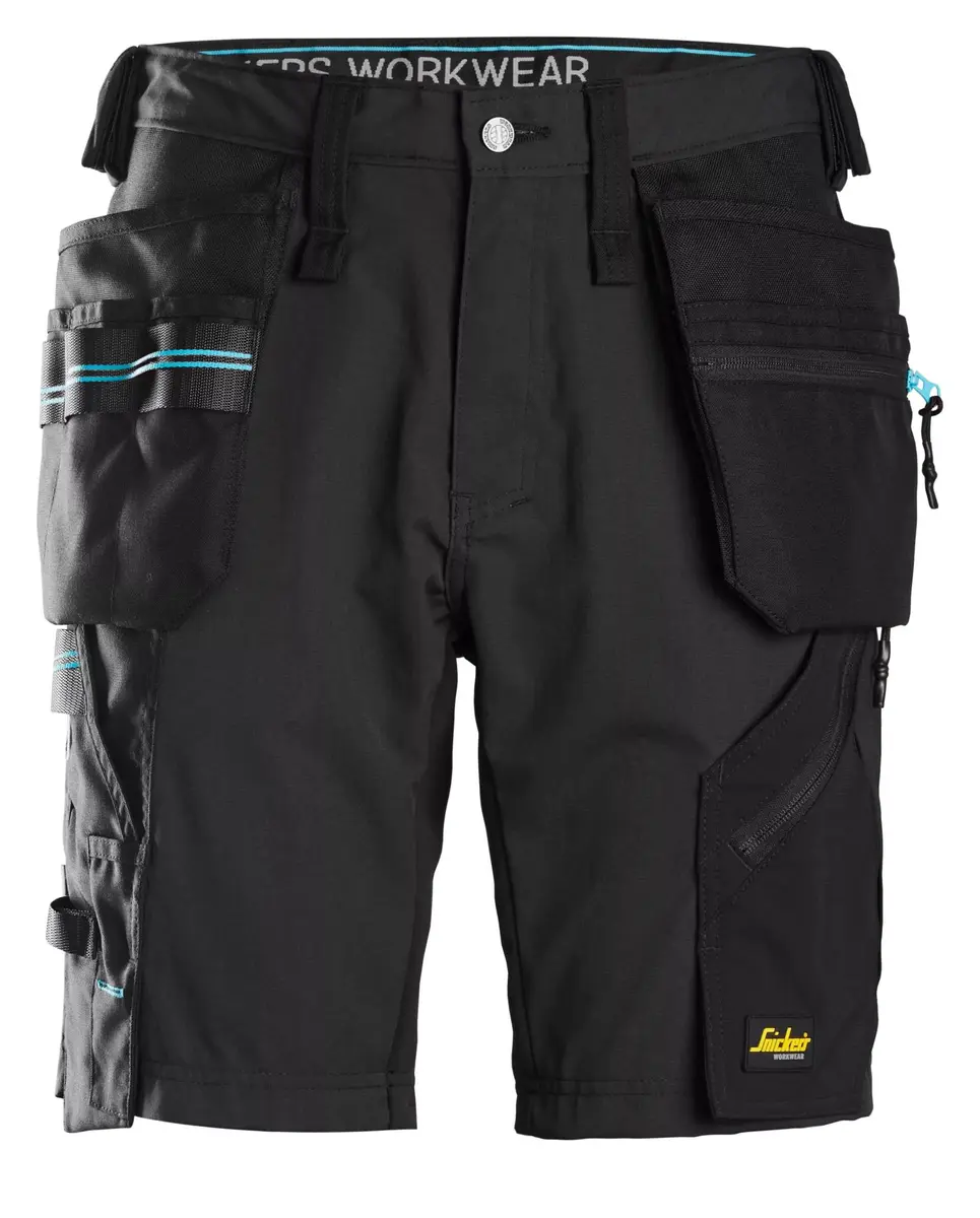 Snickers 6110 37.5® Arbeidsshorts med hylsterlommer i Svart/Svart