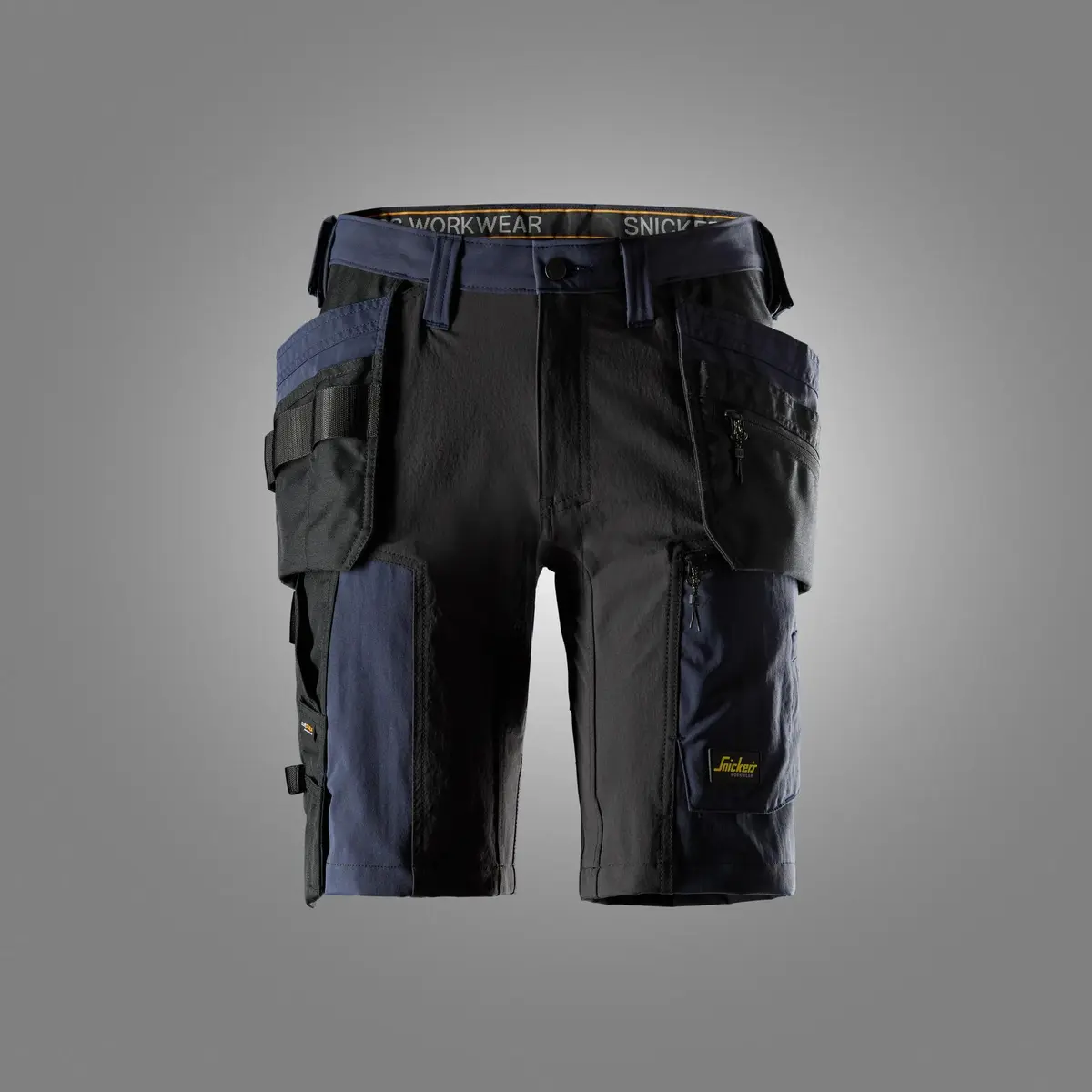 Snickers 6118 Shorts med stretch og hylsterlommer i Marineblå/Svart