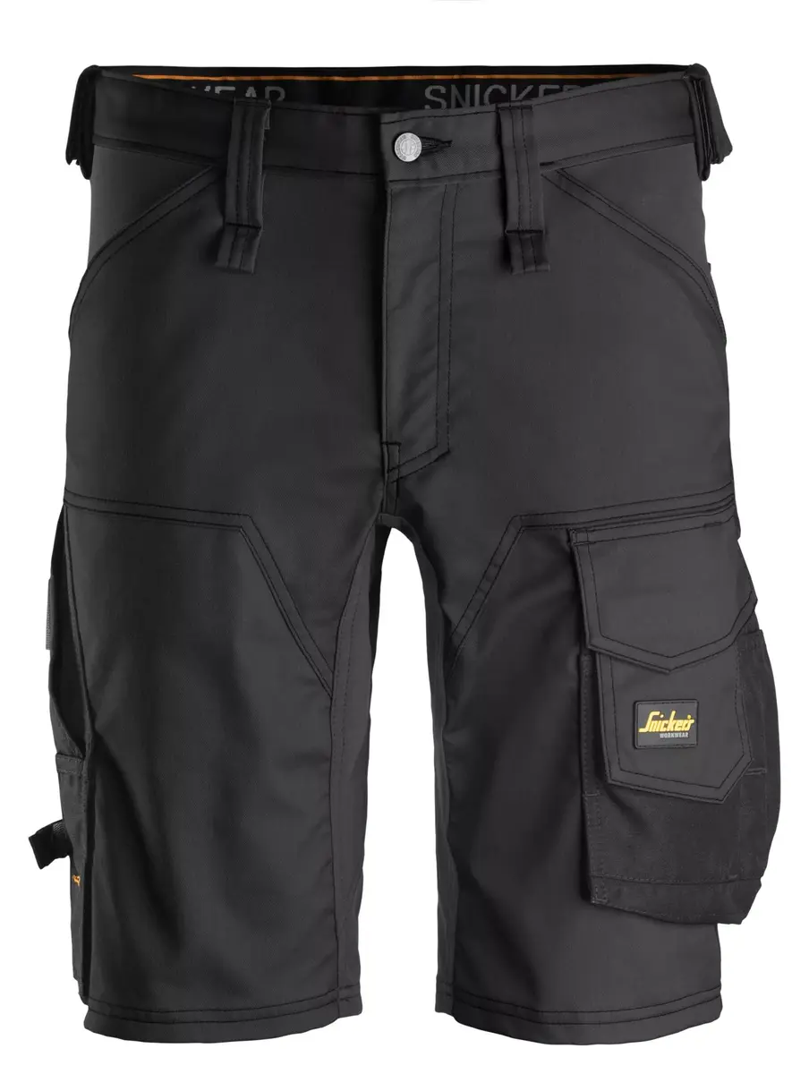 Snickers 6143 Arbeidsshorts med stretch i Svart/Svart