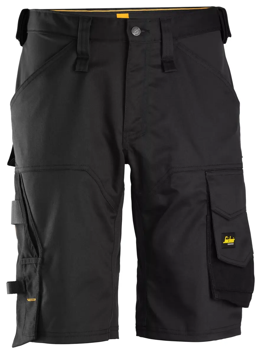 Snickers 6153 Arbeidsshorts med stretch og løs passform i Svart/Svart