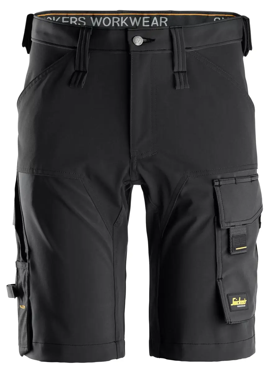 Snickers 6173 Arbeidsshorts i fireveisstretch i Svart/Svart
