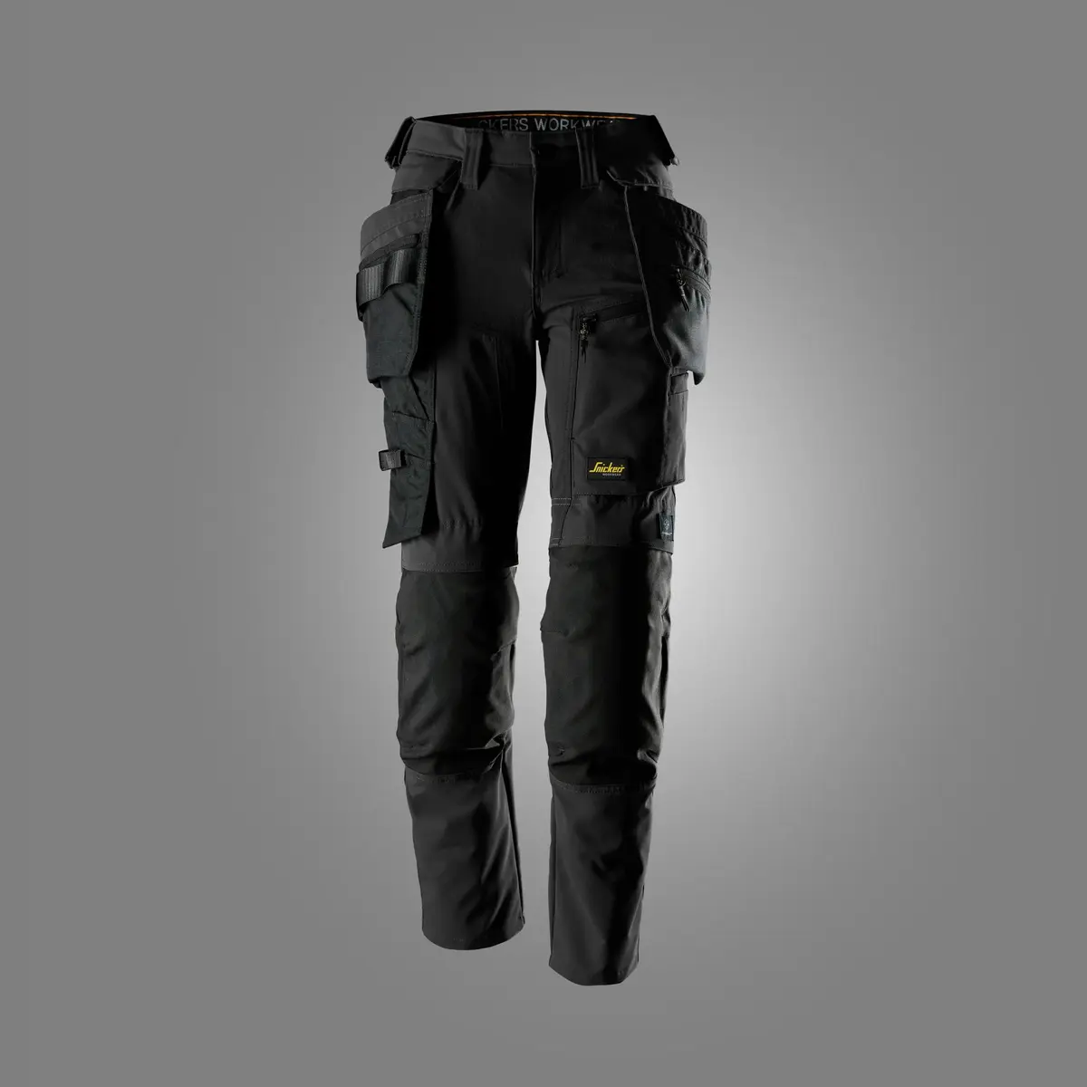 Snickers 6217 Arbeidsbukse med stretch og avtakbare hylsterlommer for dame i Svart/Svart