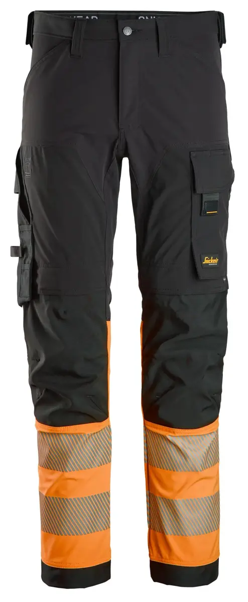 Snickers 6335 Arbeidsbukse med fireveisstretch, Klasse 1 i Vis oransje