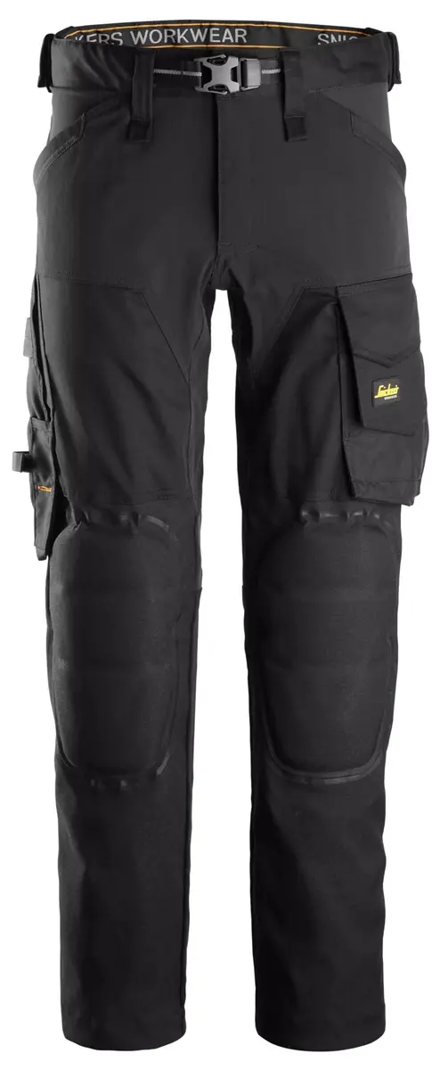 Snickers 6593 Arbeidsbukse med stretch og Capsulized™-kneputer i Svart/Svart