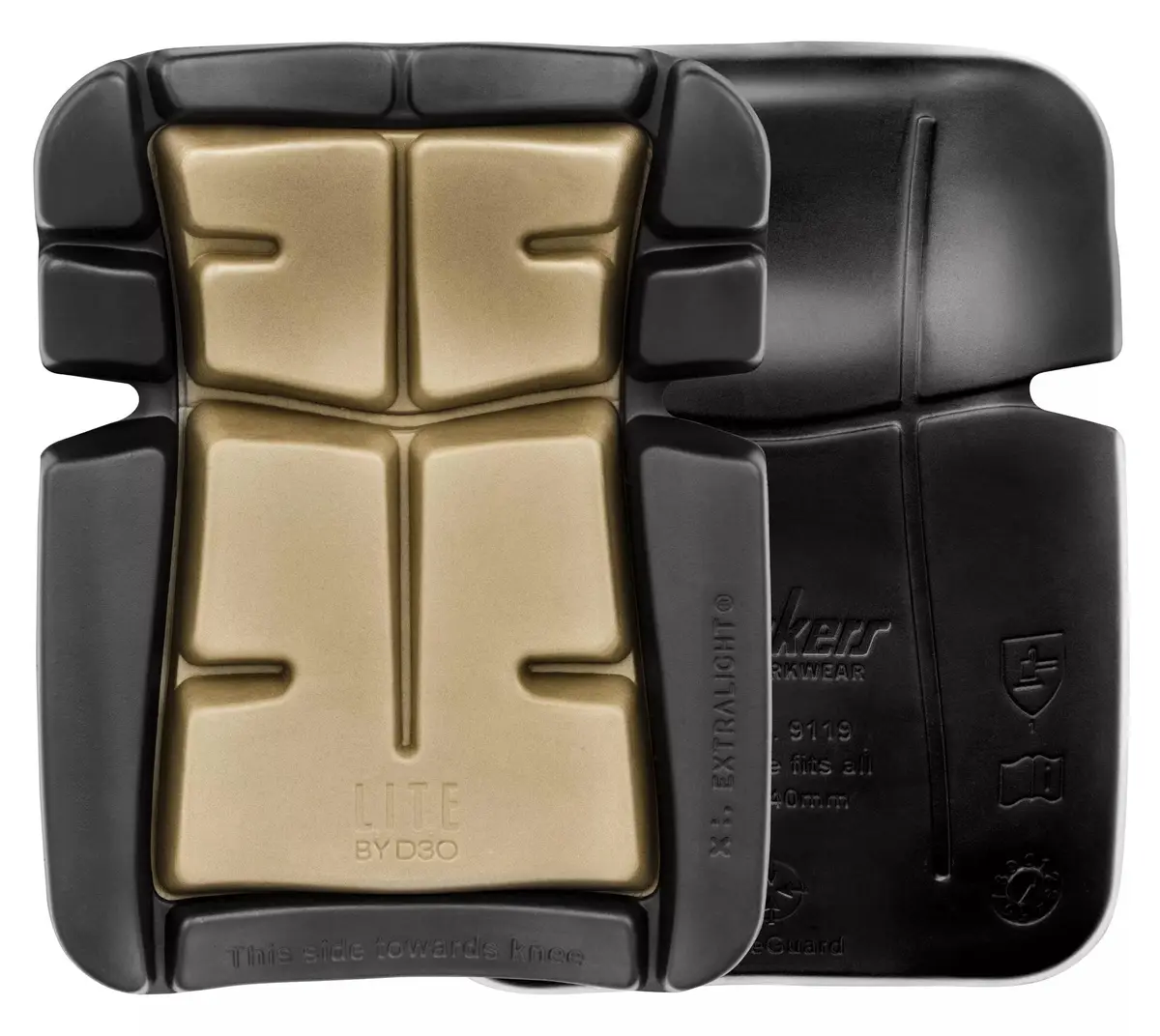 Snickers 9119 D3O® LITE kneputer for gulvleggere i Black/Sand