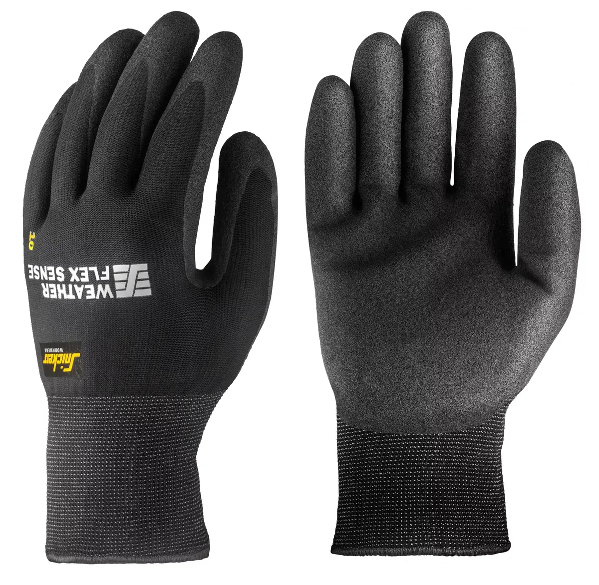 Snickers 9319 Arbeidshansker Weather Flex Sense i Svart/Svart