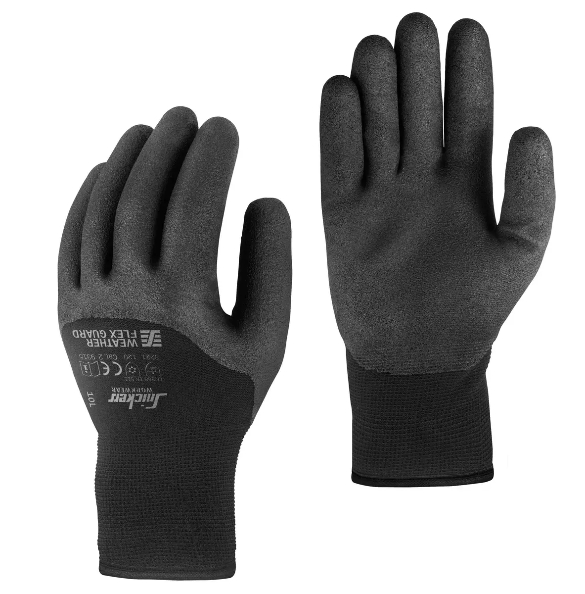 Snickers 9325 Arbeidshansker Weather Flex Guard i Svart/Svart